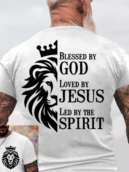 [Copy]Lion Of Judah  Jesus God Christian Cotton T-Shirt