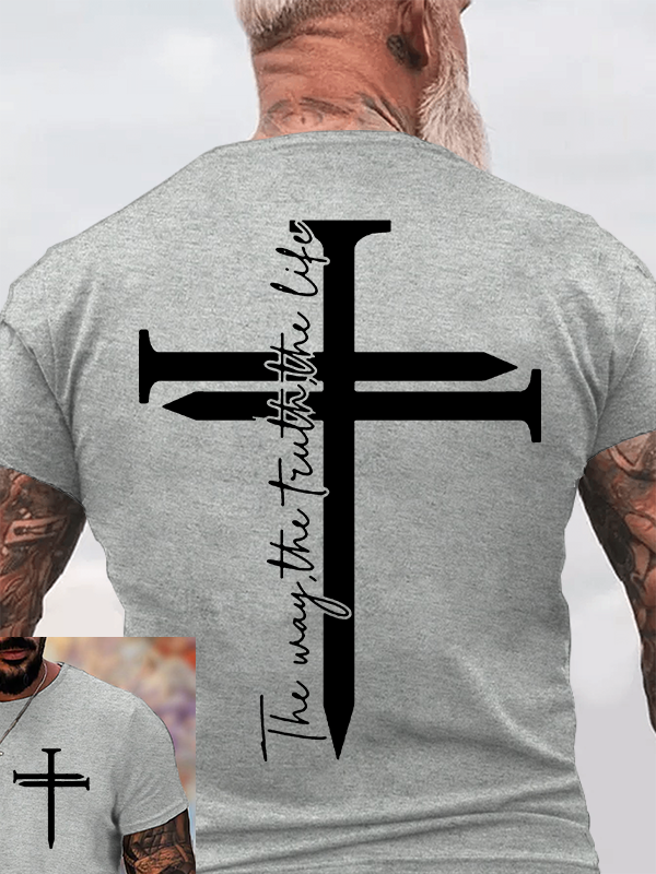 Jesus The Way The Truth The Life Cross Jesus God Christian Cotton T-Shirt
