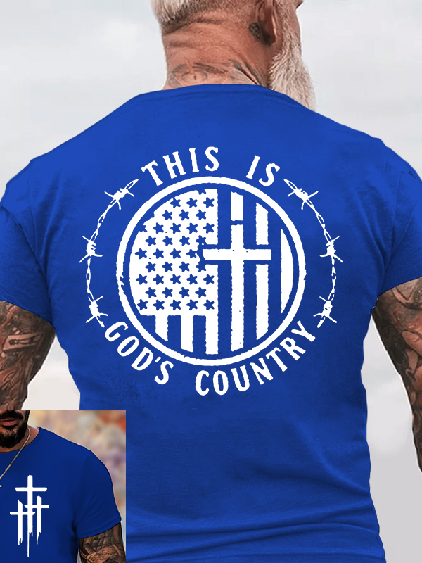 This Is God's Country Cross Jesus God Christian Cotton T-Shirt