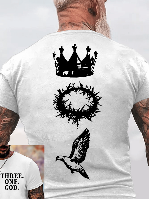Three One God Jesus God Christian Cotton T-Shirt
