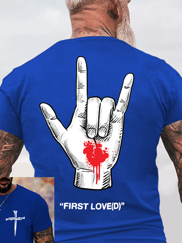 First Loved Jesus God Christian Cotton T-Shirt