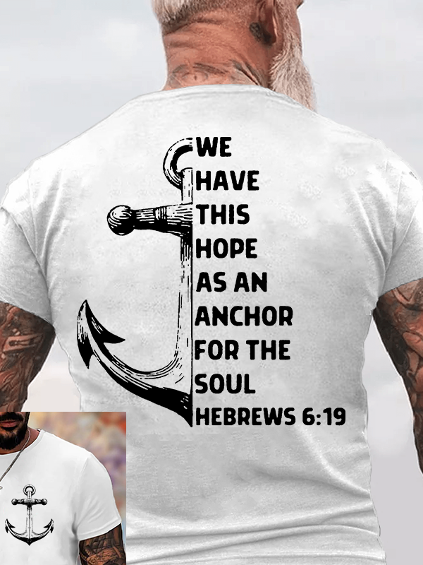 Hope As Anchor Jesus God Christian Cotton T-Shirt