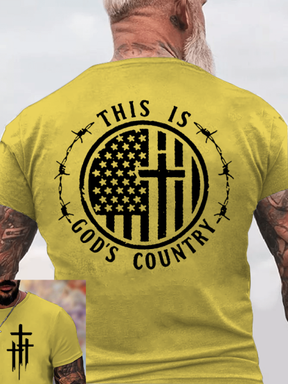 This Is God's Country Cross Jesus God Christian Cotton T-Shirt