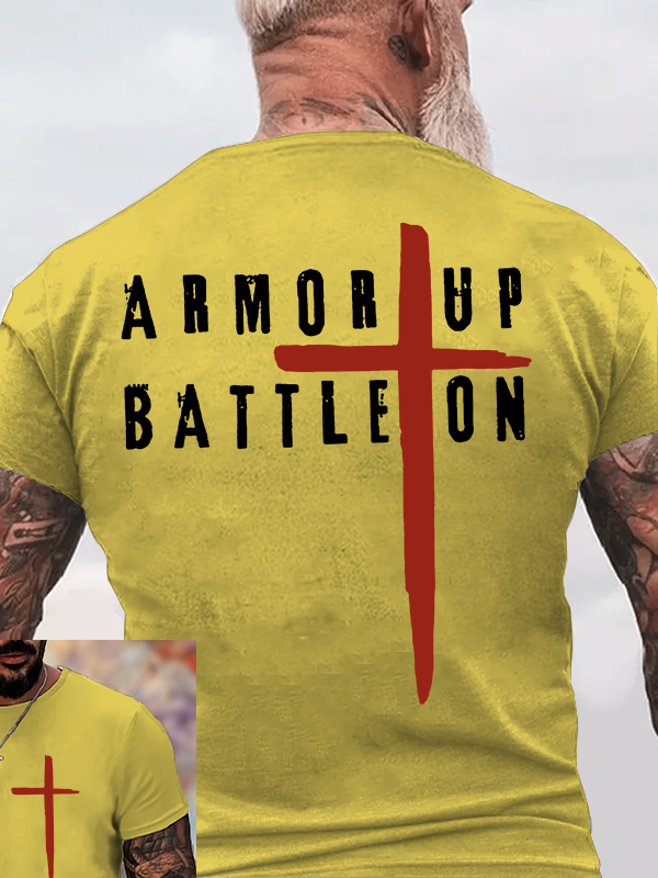  Armor Up Battle Ephesians 6:11 Jesus God Christian Cotton T-Shirt