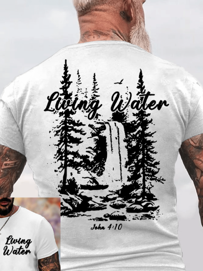 Living Water Jesus God Christian Cotton T-Shirt