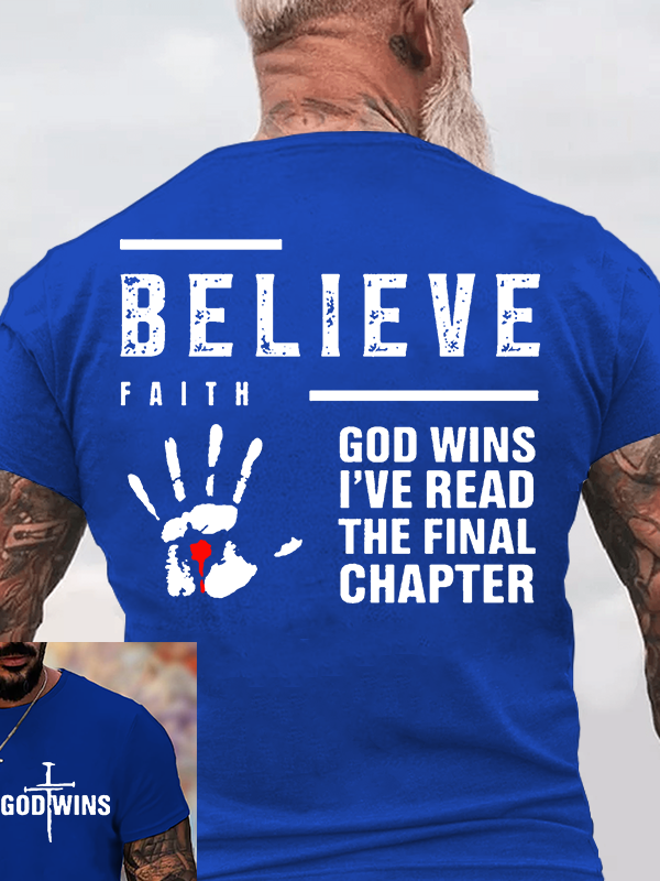God Wins Jesus God Christian Cotton T-Shirt