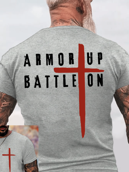  Armor Up Battle Ephesians 6:11 Jesus God Christian Cotton T-Shirt