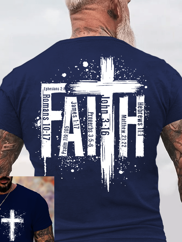 Faith Cross Jesus God Christian Cotton T-Shirt