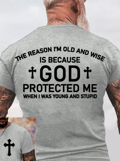 God Protected Me Jesus God Christian Cotton T-Shirt