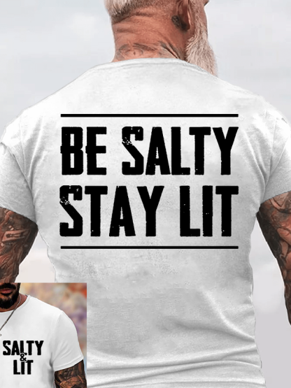 Be Salty Stay Lit  Jesus God Christian Cotton T-Shirt