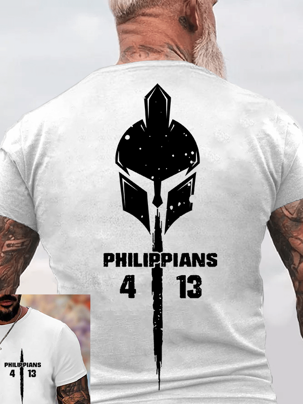 Philippians 4:13 Jesus God Christian Cotton T-Shirt