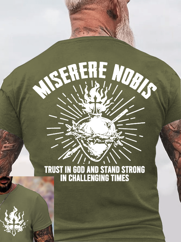 Miserere Nobis Jesus God Christian Cotton T-Shirt