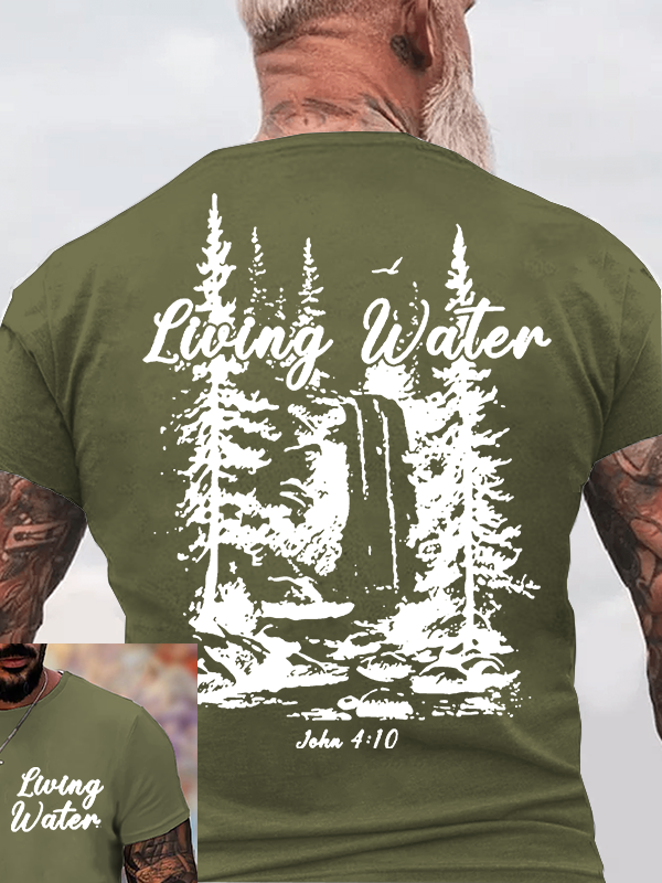 Living Water Jesus God Christian Cotton T-Shirt