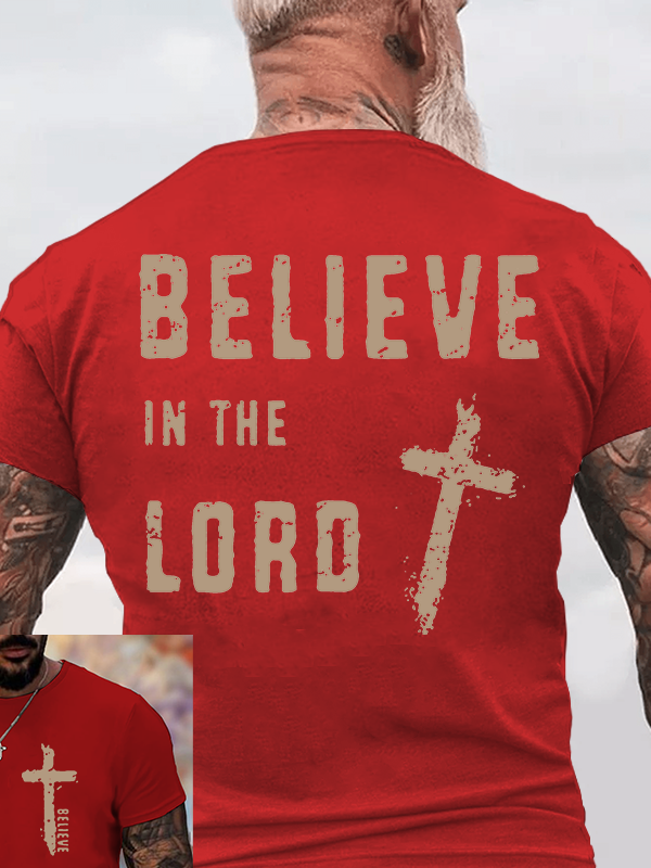 Believe In The Lord Jesus God Christian Cotton T-Shirt