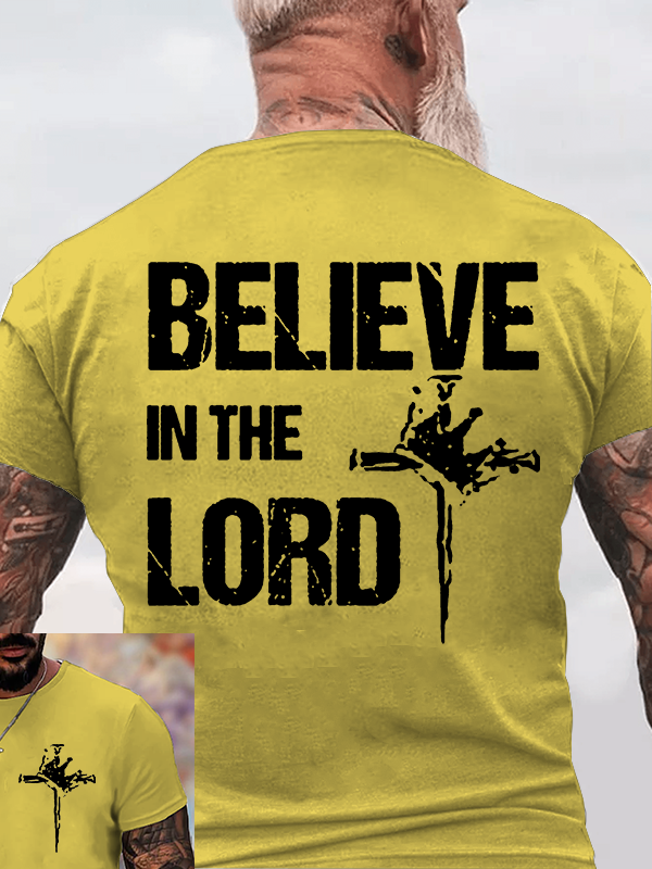 Believe In The Lord Jesus God Christian Cotton T-Shirt
