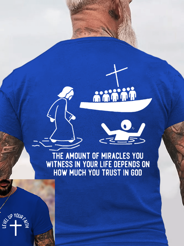 Level Up Your Faith  Jesus God Christian Cotton T-Shirt