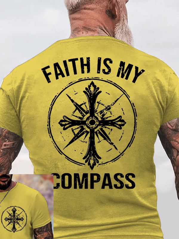 Faith Is My Compass Jesus God Christian Cotton T-Shirt