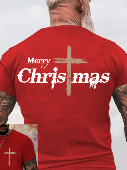 Merry Chrismas  Jesus God Christian Cotton T-Shirt