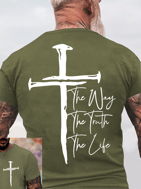 Man Of God Husband Dad Jesus God Christian Cotton T-Shirt