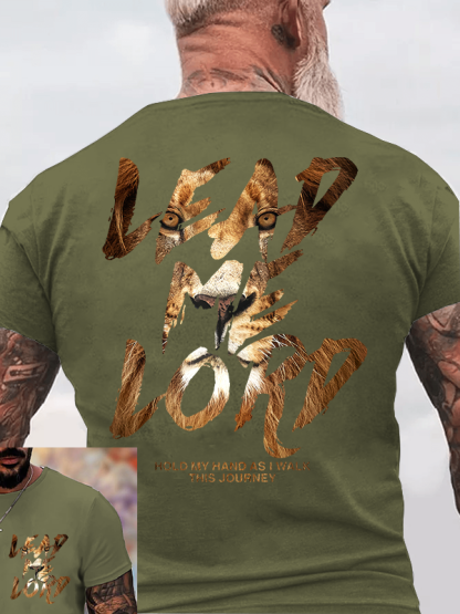Lead Me Lord Lion Jesus God Christian Cotton T-Shirt