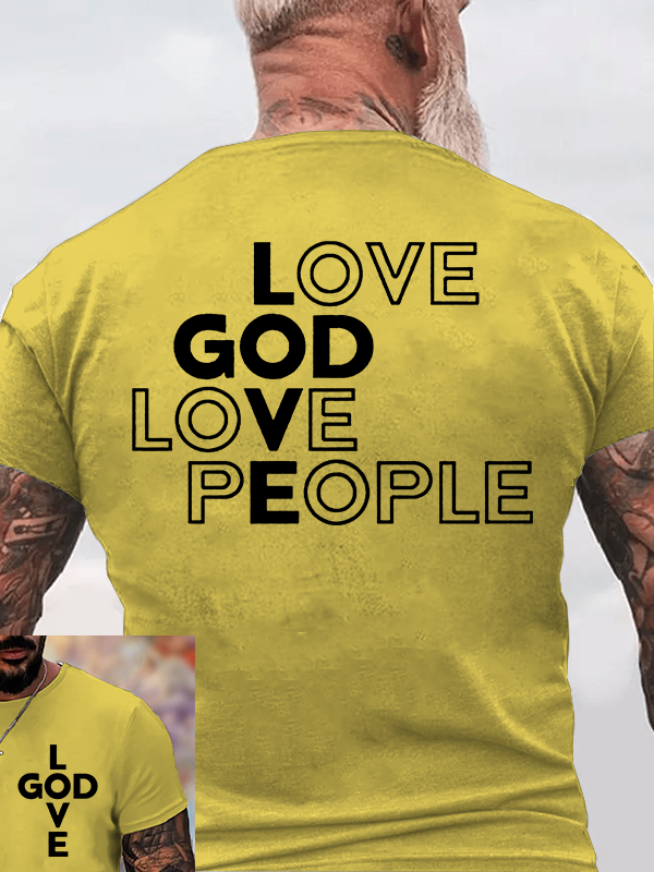 Love God Love People Jesus God Christian Cotton T-Shirt
