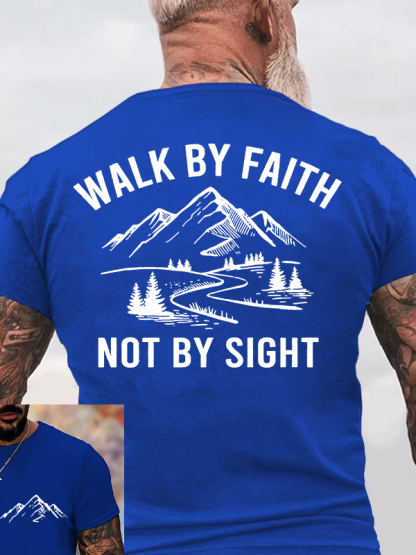 Walk By Faith Jesus God Christian Cotton T-Shirt