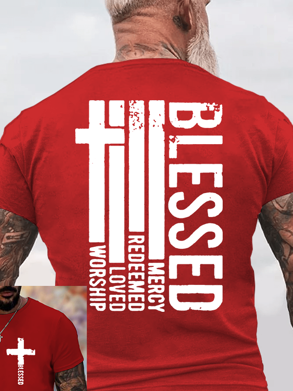 Blessed Jesus God Christian Cotton T-Shirt