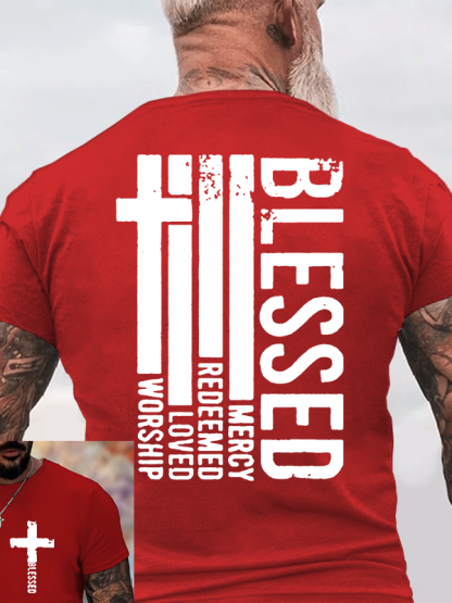 Blessed Jesus God Christian Cotton T-Shirt