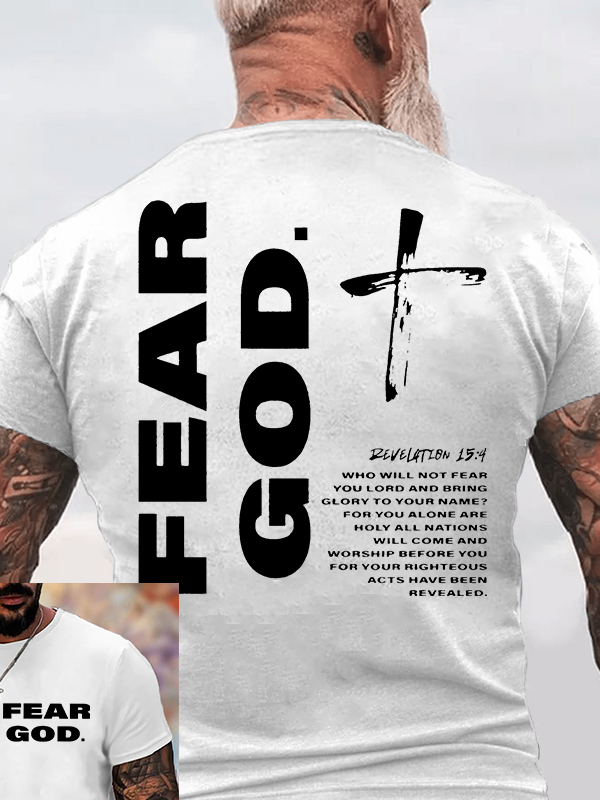 Fear God Jesus God Christian Cotton T-Shirt