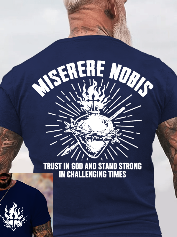 Miserere Nobis Jesus God Christian Cotton T-Shirt