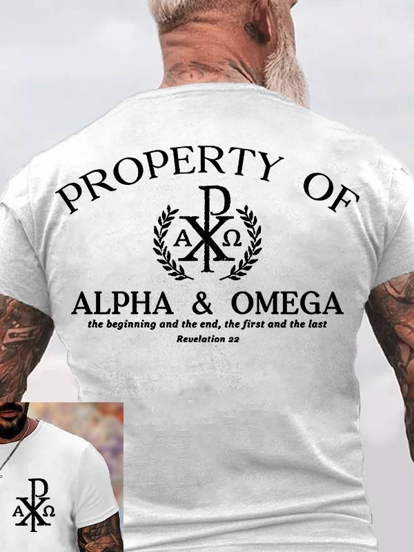 Property of Alpha & Omega Christian Cotton T-Shirt