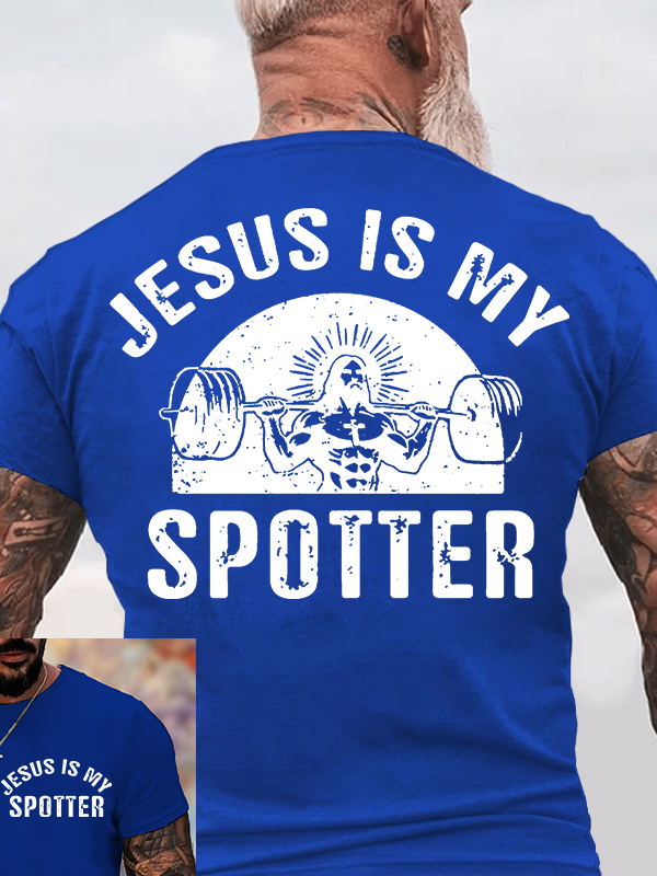 Jesus Is My Spotter Jesus God Christian Cotton T-Shirt