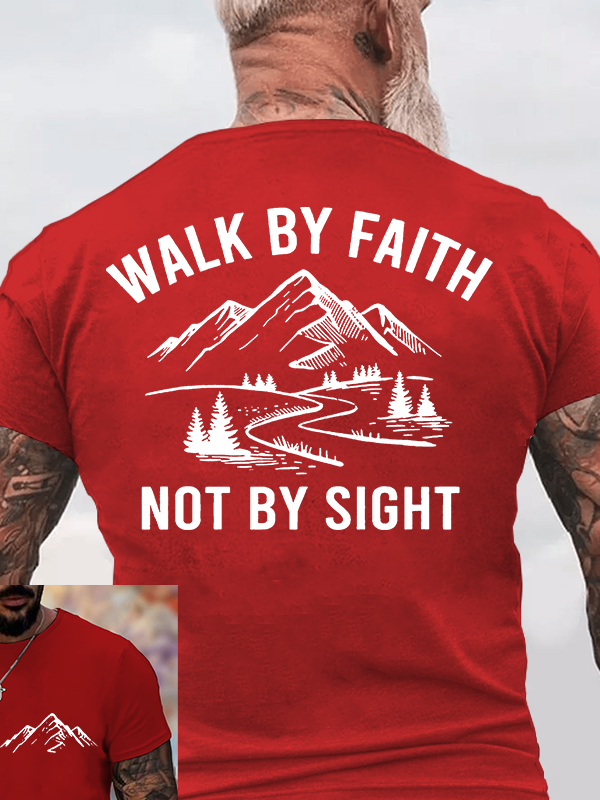 Walk By Faith Jesus God Christian Cotton T-Shirt