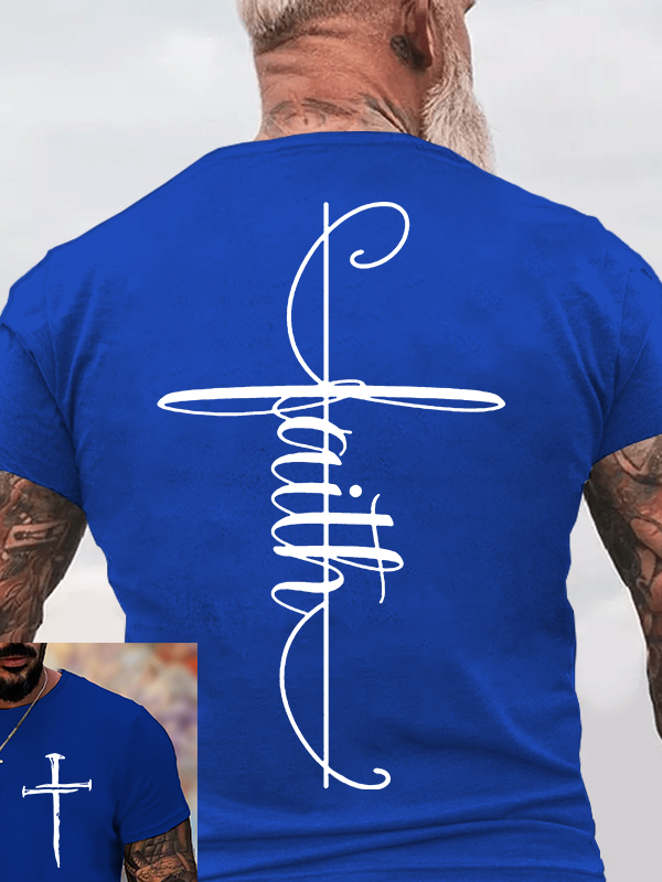 Faith Cross Jesus God Christian Cotton T-Shirt