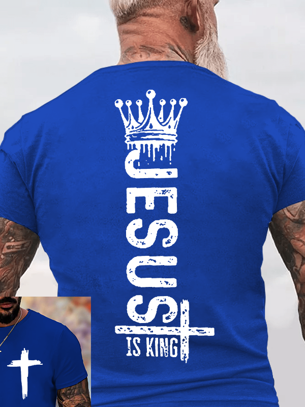 Man Of God Husband Dad Jesus God Christian Cotton T-Shirt