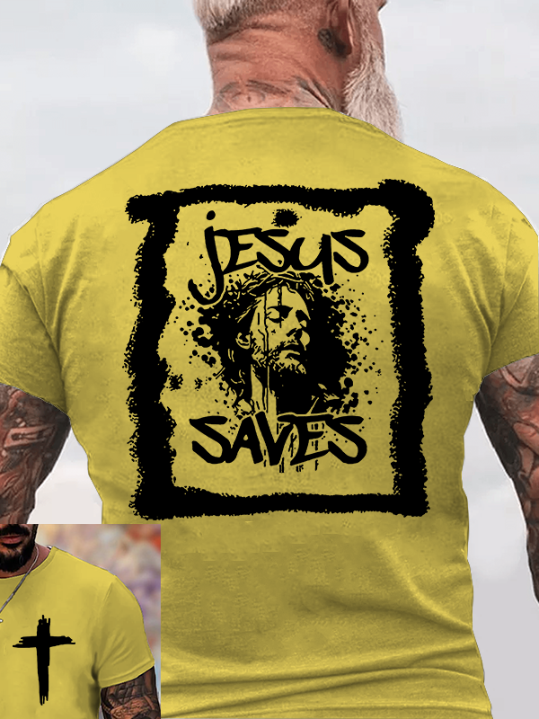 Jesus Saves Jesus God Christian Cotton T-Shirt