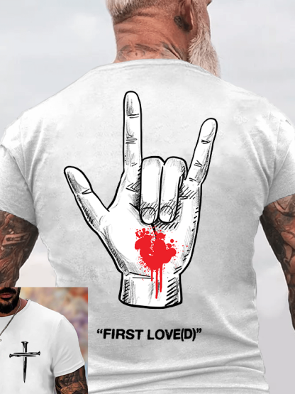 First Loved Jesus God Christian Cotton T-Shirt