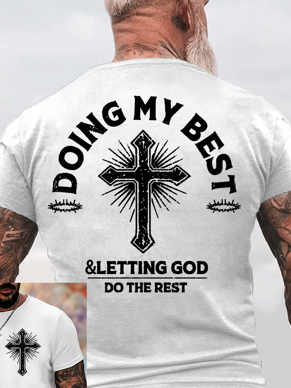 Let God Do The Rest Jesus God Christian Cotton T-Shirt