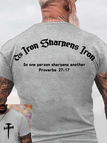Iron Sharpens Iron Jesus God Christian Cotton T-Shirt