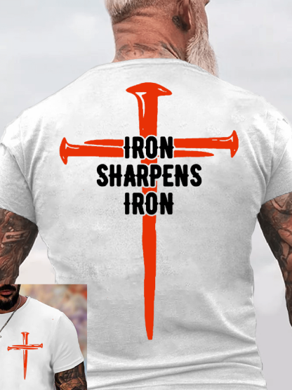 Iron Sharpens Iron Jesus God Christian Cotton T-Shirt