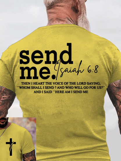 Send Me Isaiah 6:8  Jesus God Christian Cotton T-Shirt