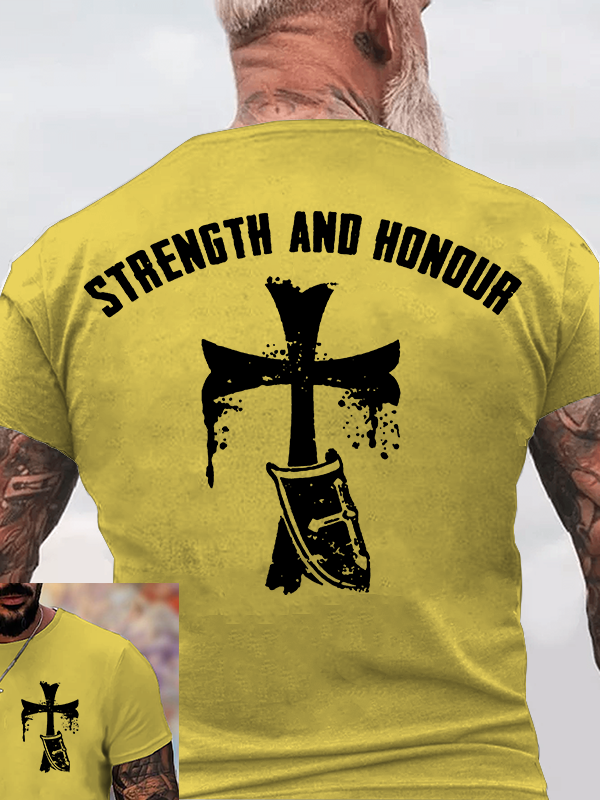 Strength and Honour Jesus God Christian Cotton T-Shirt