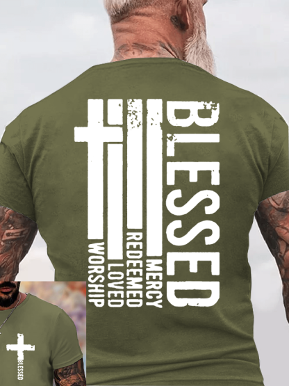 Blessed Jesus God Christian Cotton T-Shirt