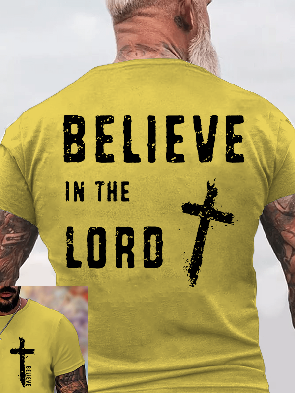 Believe In The Lord Jesus God Christian Cotton T-Shirt