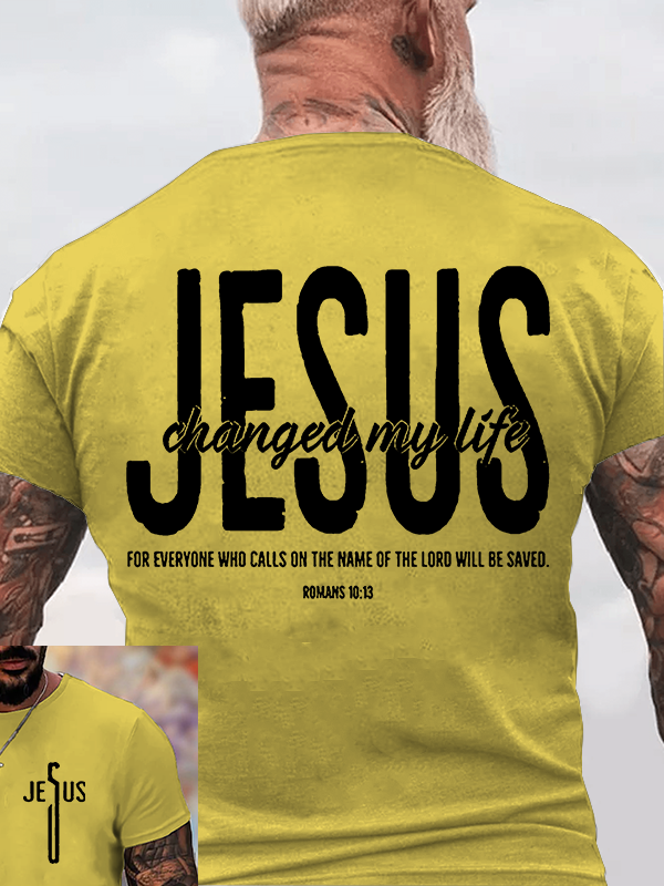 Jesus Changed My Life Jesus God Christian Cotton T-Shirt