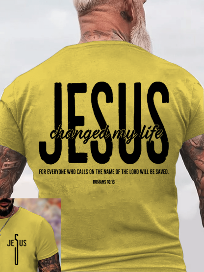 Jesus Changed My Life Jesus God Christian Cotton T-Shirt