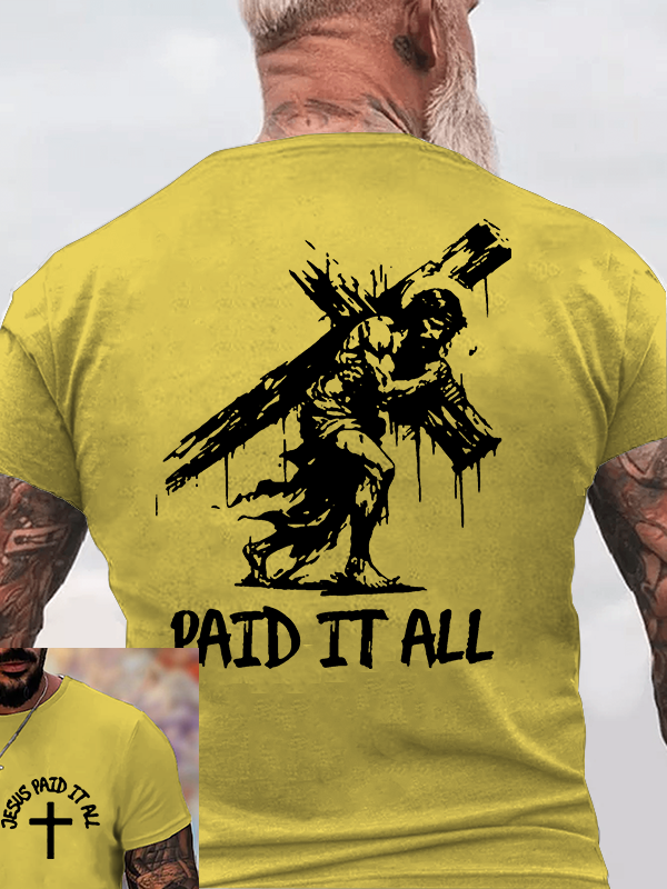 Jesus Paid It All Jesus God Christian Cotton T-Shirt