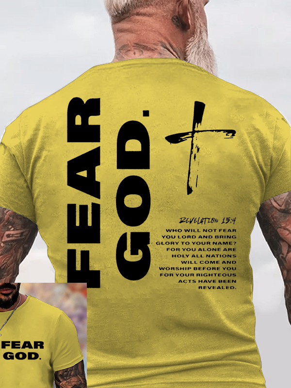 Fear God Jesus God Christian Cotton T-Shirt