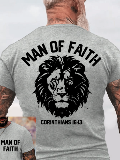Man Of Faith Jesus God Christian Cotton T-Shirt