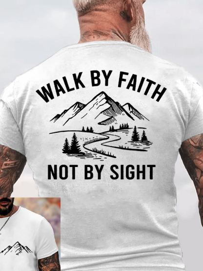 Walk By Faith Jesus God Christian Cotton T-Shirt